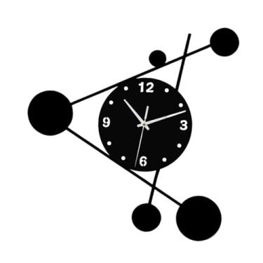 Imagem de Generic Relógio de parede geométrico com movimento silencioso, arte de parede decorativa, presente, relógio de decorativo sem -taque para festas, cafés, 40cm
