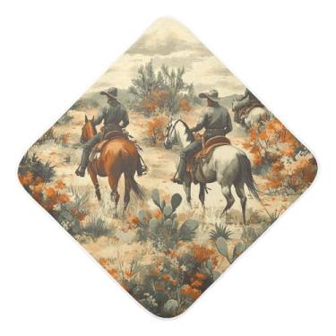 Imagem de STAYTOP Toalhas de bebê com capuz de musselina de caubói norte-americano ocidental, toalha de banho super macia, toalhas de banho absorventes para banho recém-nascido unissex 89 x 89 cm