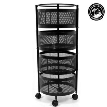 Imagem de Gaveteiro Multiuso Giratório Carrinho Organizador Fruteira DE METAL co