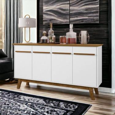 Imagem de Aparador 04 Portas Opala Cinamomo e Branco Bechara