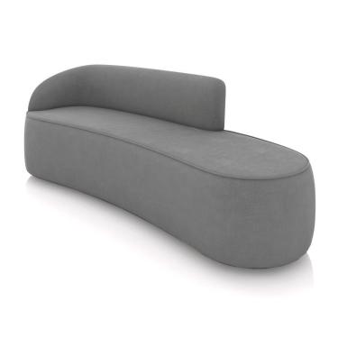 Imagem de Sofá 4 Lugares Orgânico 220 Cm Morgan Suede Grafite D03 - D'rossi