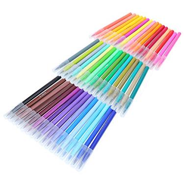 Imagem de Conjunto de marcadores de arte 12 18 24 36 48 cores Ponta macia Escova Canetas vibrantes, laváveis, não tóxicos e seguros, materiais de pintura para crianças, estudantes, (48)
