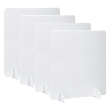 Imagem de PATIKIL Divisórias de mesa 61 cm x 61 cm, pacote com 4 painéis de privacidade de mesa independente com redução de ruído painel acústico com 2 peças de pés de suporte para teste de biblioteca de