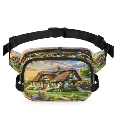 Imagem de Pochete colorida de arte de caminhão para mulheres e homens com alça ajustável, bolsa transversal, bolsa de peito, bolsa de bumbum, Cor 18