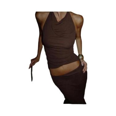Imagem de Conjunto De Vestido Sexy De Verão Para Meninas, Com Decote Halter, Sem