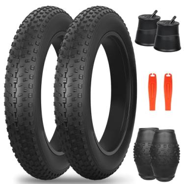 Imagem de MEGHNA Pneu Fat Bike 50,8 cm Pneu de bicicleta elétrica Fat Tire 50,8 x 10,2 cm Heavy Duty Knooby Antiderrapante Dobrável Pneu Todo Terreno para Bicicleta de Neve Bicicleta Infantil E-Bike
