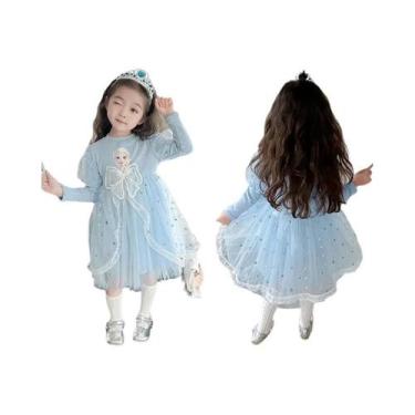 Imagem de Vestido De Princesa De Manga Longa Para Meninas 2-9 Anos Roupas De Fes