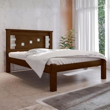 Imagem de Cama de Casal Modelo Lavínia Malbec com Cabebeira em MDF