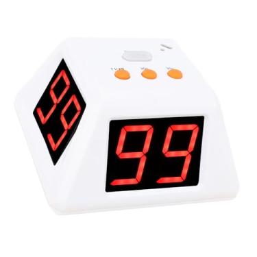 Imagem de Luocute Temporizador Digital de 4 Lados, 3 Tempos Predefinidos Cronômetro de Contagem Regressiva Com Tela LED de 1,4 Polegadas Com Aviso de Campainha e Brilho Ajustável, para Jogos de (WHITE)