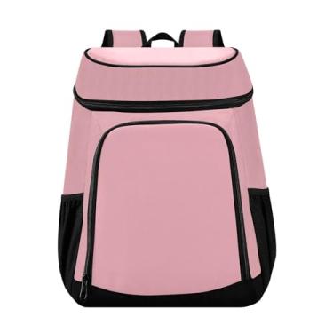 Imagem de Mochila térmica de gelo rosa claro com 36 latas para almoço, piquenique, viagem, acampamento, caminhada