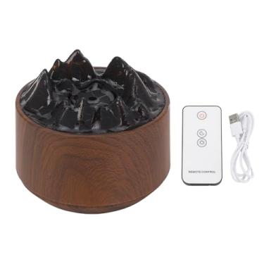 Imagem de Luocute Difusor de Chama, Umidificador Difusor de óleo Essencial de Aromaterapia de 300ml Com Controle Remoto de Luzes LED de 7 Cores, para Relaxamento de Escritório Em Quarto de Casa