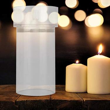 Imagem de YOUTHINK Molde de Vela Cônica, Moldes de Plástico Transparente, Molde Cônico Alto Clássico Com Tampa de Metal para Decoração de Jantar à Luz de Velas de Natal Molde de Vela Cônica, Pilar de Molde de de Ponta de Igreja (Coluna do telhado da igreja 5*10)