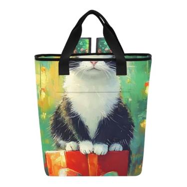 Imagem de Joitme Cooler Bags Cute Christmas Cat Tree Hat Lancheira térmica 36 latas mochila refrescante