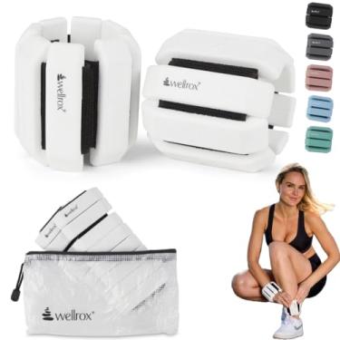 Imagem de Wellrox Pulseiras Ponderadas Edição Conforto - 1,1 kg (0,5 kg cada pulso) Pesos ajustáveis de tornozelo e pulso para mulheres e homens - Pesos de braço para caminhada, pilates e ioga