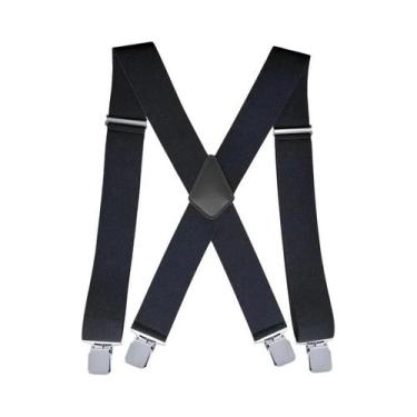 Imagem de Suspensórios Masculinos Ajustáveis Em X Com Clipe, Resistentes E Sólid