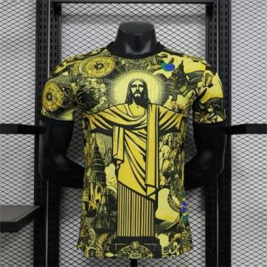 Imagem de Camisa De Futebol Brasil Jesus Para Adultos E Crianças, Secagem Rápida