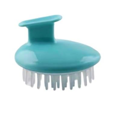 Imagem de Pente Massageador de Silicone para Couro Cabeludo, Auxilia Circulação e Anti Queda, Suave para Cuidados Diários(Azul turquesa)
