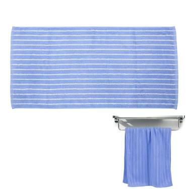 Imagem de Conjunto de toalhas de banho, toalha esportiva de viagem engrossada de algodão, toalhas de secagem rápida altamente absorventes para casa, hotel, banheiro, praia, natação, banho, ioga, mochila (azul)