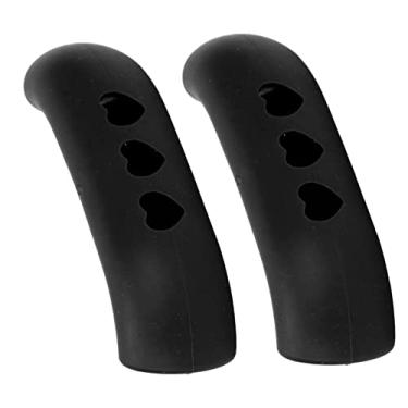 Imagem de Cryfokt As Tampas Resistentes Ao Calor do Punho do Potenciômetro Silicone Evitam o Deslizamento para o Ferro Fundido, Frigideiras, Panelas de Leite 2 Peças (Preto)