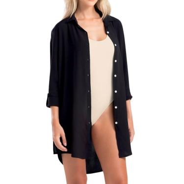 Imagem de Saída De Praia Piscina Camisão Mash - Preto - P-Feminino