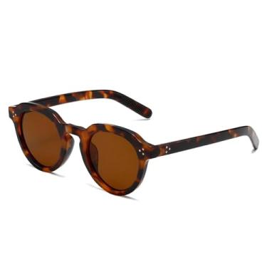 Imagem de Óculos de Sol UV400 - Oval Transparente com Rebites Pretos Estilo Punk para Homens e Mulheres, Esportes ao Ar Livre, Corrida e Ciclismo, Estampa de Leopardo