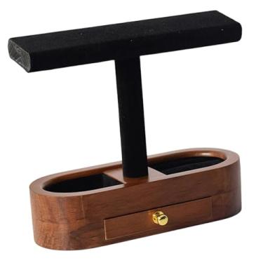 Imagem de kowaku Porta-pulseiras, Organizador de Pulseiras, Organizador para Braceletes, Colares, Anéis, Expositor de Joias, Torre de Joias para Cômoda, 2 Camadas com Gaveta