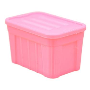 Imagem de Dynwave Organizador/Mini Recipiente de Armazenamento em Escala 1/12 com Tampa para Decoração de Jardim de Fadas, Estação Ferroviária e Maquete de, Rosa