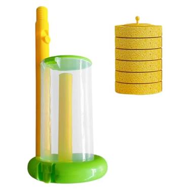 Imagem de SiaBiced Conjunto de escova de vaso sanitário com cabeça de limpeza substituível, montagem na parede, prático e moderno para manutenção do banheiro em casa, Verde