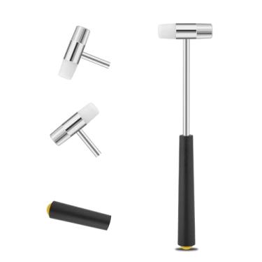 Imagem de Martelo pequeno de cabeça dupla, martelo pequeno leve, cabeça de plástico de 16,88 cm e mini martelo de joias para artesanato DIY, relógios, afinação, couro, marcenaria, instrumentos musicais