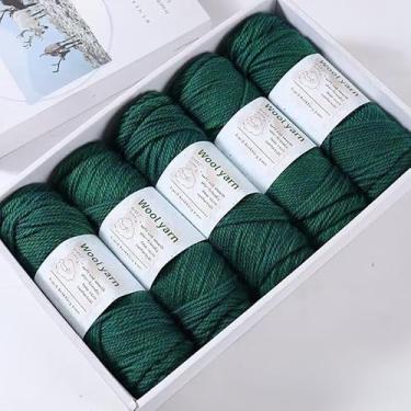 Imagem de 1 peça 100 g 245 agulha grossa fio de lã multicolor moda fazendo presentes feitos à mão DIY material de tricô tricô suéter quente suéter casaco cachecol chapéu luvas calças de lã joelheira bola de fio