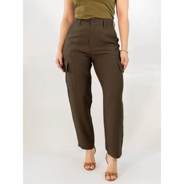 Imagem de Calça Feminina Mom Bolso Cargo Alfaiataria Viscose Anticorpus-Feminino