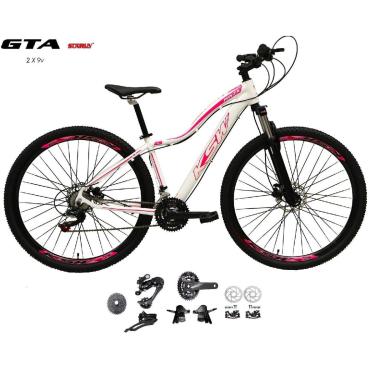 Imagem de Bike Aro 29 KSW Mwza 2x9v GTA Sunrun K7 11-36 Pedivela 24/38D Freio a Disco Garfo com Trava-Feminino