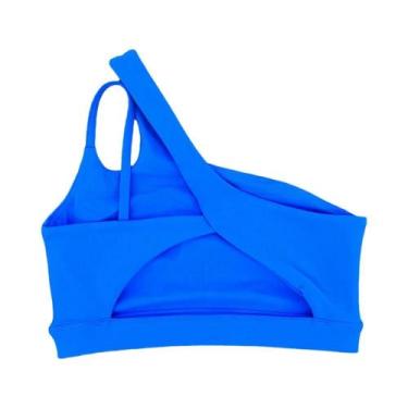 Imagem de Top De Yoga Feminino Com Alças Obliquas E Efeito Push Up, À Prova De C