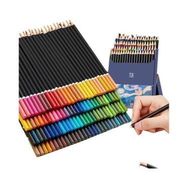 Imagem de Conjunto De 72 Lápis De Cor Premium À Base De Óleo Para Livros De Colo