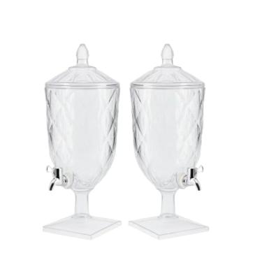 Imagem de Acrílico Cristal Suqueira com Torneira 4,5 Litros Resistente e Versátil para Casa(2 Suqueira)