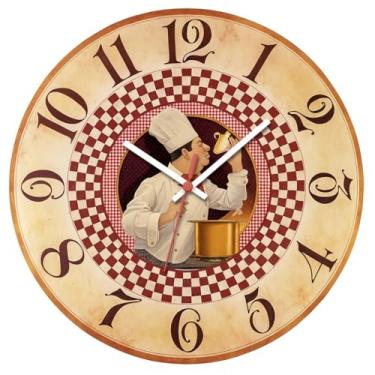 Imagem de Relógio De Parede 29cm Cozinha Decorativo Silencioso Pendulart (Cozinha15 - Vintage 2)