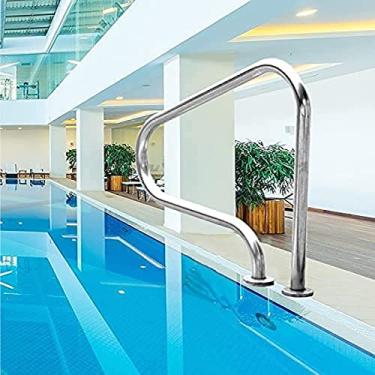 Imagem de AkosOL Corrimão de piscina 80 cm x 80 cm trilho de guia antiderrapante de aço inoxidável | Barras de apoio de água de segurança para decoração de casa, suporte de 200 kg