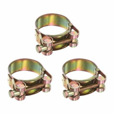 Imagem de HARFINGTON 3 braçadeiras de mangueira de parafuso em T 122-130 mm (4,8-5,12") Braçadeiras de tubo de radiador de admissão ajustável de aço carbono galvanizado para tubos industriais de encanamento