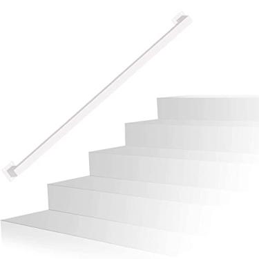 Imagem de Corrimão de escada interna - 1 m/2 m/3 m/4 m/5 m/6 m corrimão de escada de metal para escadas internas/degraus de varanda externa, kit completo, corrimão de tubo de trilho de ferro forjado industrial