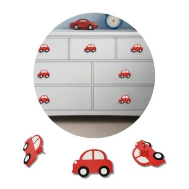 Imagem de Puxador de Gaveta Infantil Carrinho – Kit 2 Unidades para Quarto de Criança (Vermelho)