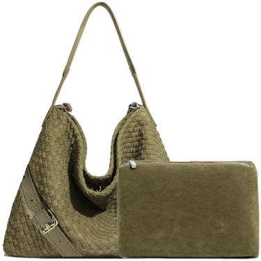 Imagem de JINMANXUE Bolsa feminina Boston, bolsa Hobo de tecido e bolsas, bolsa mensageiro feminina, bolsa tiracolo de ombro moderna, Faia fosca