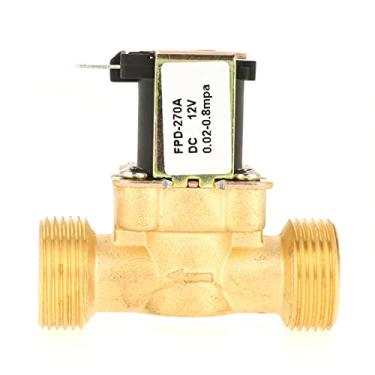 Imagem de AMONIDA Válvula Solenóide Elétrica de Bronze 12v Dc para Controle de água, Válvula Magnética Nc para Tubulação de água 1 Peça Tamanho G3/4