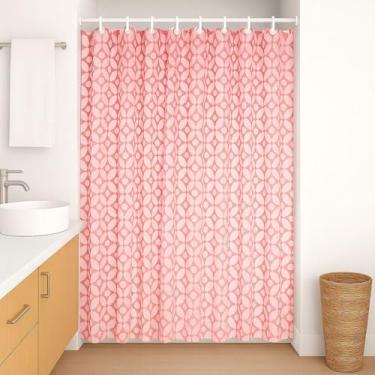 Imagem de Cortina Box para Banheiro em Plástico Impermeável, Multiuso com Ganchos (Rosa)