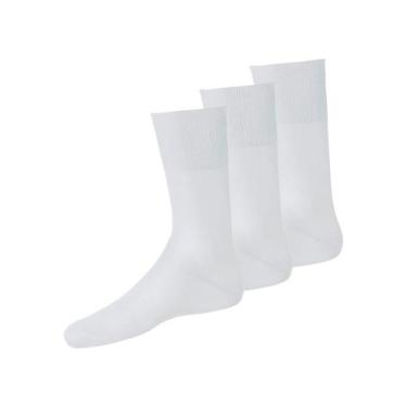 Imagem de Kit com 3 Pares de Meias Social Lupo 1100-011/049, Branco, 37-44