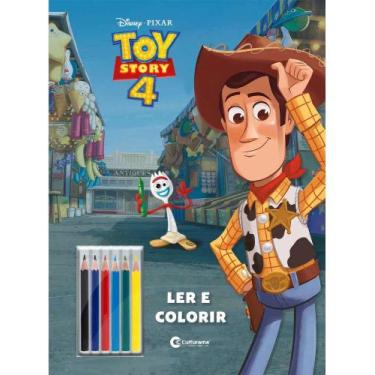 Imagem de Livro Ler E Colorir Gigante Com 6 Lápis De Cor Toy Story 4 - Culturama