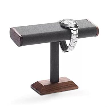 Imagem de KEG801302 Suporte de exibição de joias, pulseira de madeira maciça, T-bar, organizador de joias para bancada, mesa, torre, porta-joias