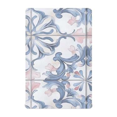 Imagem de xigua Lençol de berço com estampa de azulejo arabesco cinza para meninas e meninos, lençol de berço macio e respirável adequado para berço padrão e cama infantil 71 x 132 cm