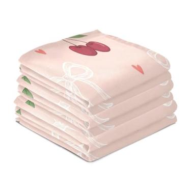 Imagem de Wassud Laços de fita branca panos de prato de cozinha pacote com 6 panos de prato macios com laço para pendurar toalha de mão de secagem rápida super absorvente toalhas de chá de mesa decorativas 71 x