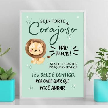 Imagem de Quadro Infantil Safari 24x18cm - Seja Forte e Corajoso