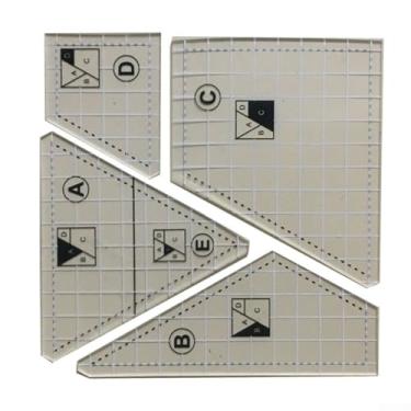 Imagem de Régua de patchwork de acrílico, régua de costura, modelo de costura quadrado, ferramenta de patchwork, conjunto de 4 peças